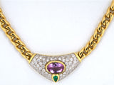 41999 - Chalson Gold Topaz Diamond Emerald Pendant