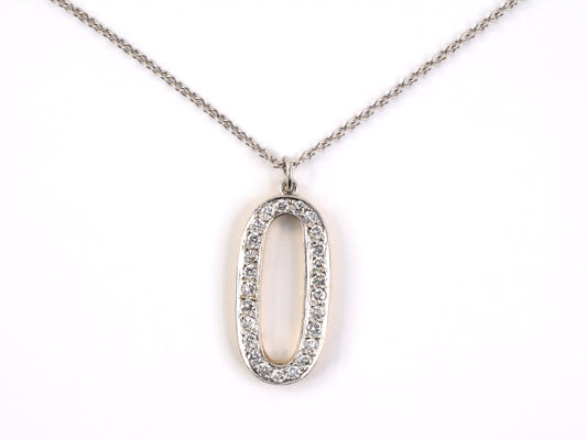 42209 - Gold Diamond O Pendant Necklace