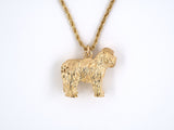 42313 - SOLD - Gold Sheepdog Dog Pendant Necklace