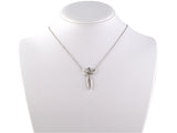 42354 - SOLD - Gold Diamond Spray Ribbon Pendant Necklace