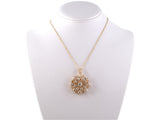 42406 - Victorian Gold Diamond Scroll Pin Pendant Necklace