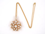 42406 - Victorian Gold Diamond Scroll Pin Pendant Necklace