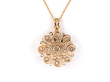 42406 - Victorian Gold Diamond Scroll Pin Pendant Necklace