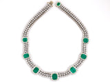 42454 - Circa 1960s Platinum Gold AGL Colombian Emerald Diamond Necklace