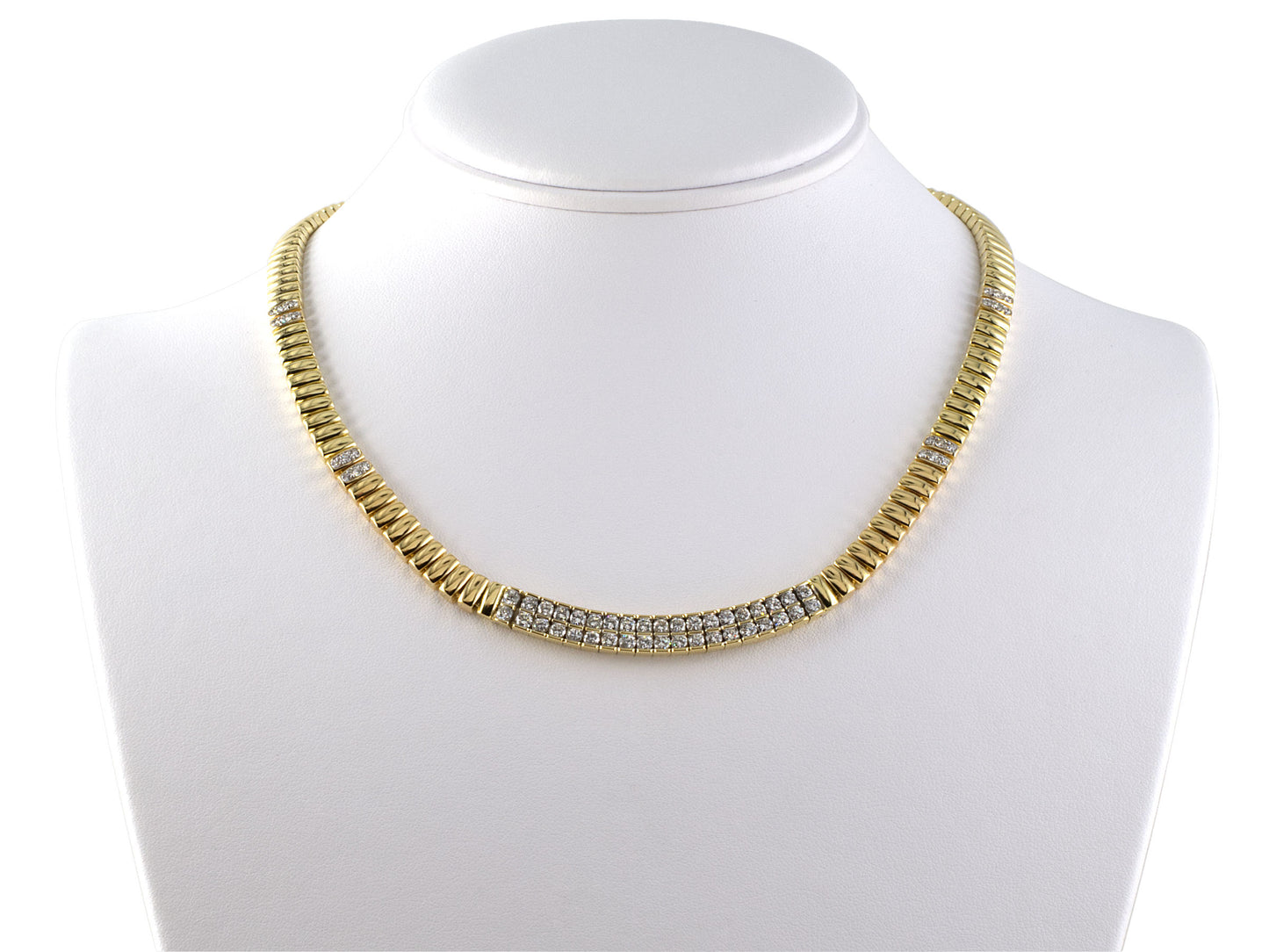 42504 - Gold Diamond Flexible Link Necklace