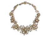 42526 - Petochi Silver Gold Diamond Flower Necklace