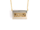 42566 - Gold "George" Name Plate Pendant Necklace