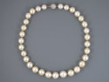 42651 - SOLD - Gold South Sea Pearl Diamond Ball Necklace