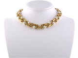 42904 - Circa 2003 Bulgari Passo Doppio Gold Pearl Necklace