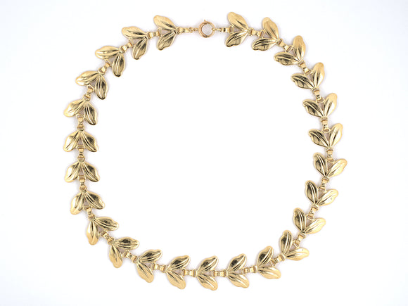 42951 - Circa 1950 Gold Leaf Necklace – Durland Co