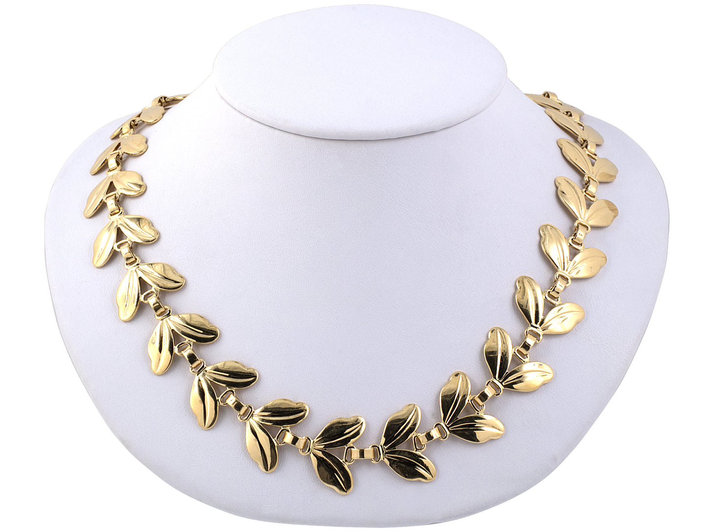 42951 - Circa 1950 Gold Leaf Necklace