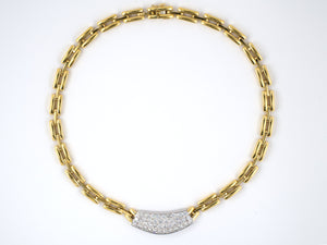 42970 - SOLD - Gold Diamond Panther Link Necklace