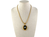 42991 - Victorian Circa 1860 Etruscan Revival Gold Flower Locket Pendant Necklace
