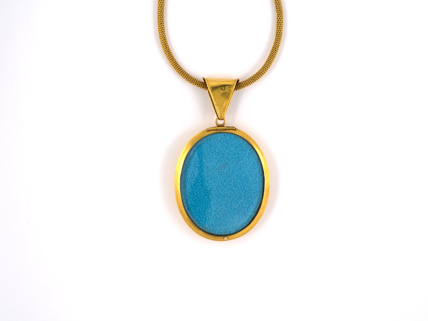 42991 - Victorian Circa 1860 Etruscan Revival Gold Flower Locket Pendant Necklace