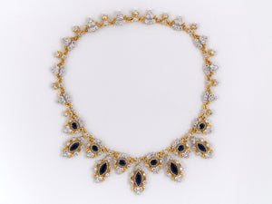 43000 - SOLD - Buccellati Gold Sapphire Diamond Bib Necklace