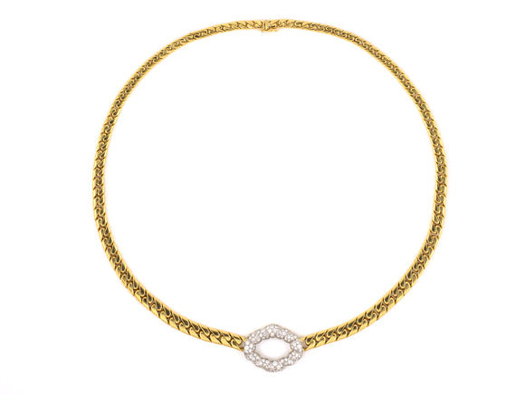 43103 - Gold Platinum Diamond Necklace