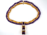 43125 - Gold Ametrine Amethyst Citrine Drop Pendant Necklace