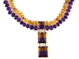 43125 - Gold Ametrine Amethyst Citrine Drop Pendant Necklace