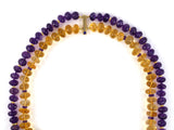 43125 - Gold Ametrine Amethyst Citrine Drop Pendant Necklace