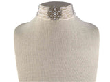 43187 - Art Deco Platinum Center Diamond Pearl Choker