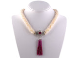 43198 - Circa 1950 Platinum Burma Ruby Diamond Pearl Torsade