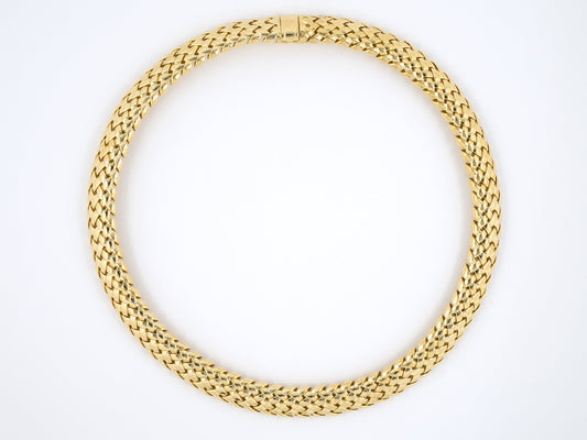 43236 - Circa 1985 Tiffany Vannerie Gold Mesh Necklace