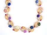 43270 - Tiffany Gold Palladium AGLSapphire Padparadscha Diamond Ruby Pearl Necklace