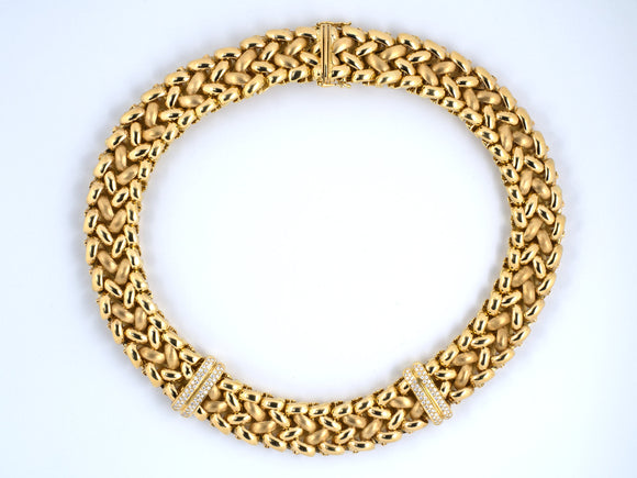 43282 - Abel & Zimmerman Gold Diamond Woven Necklace