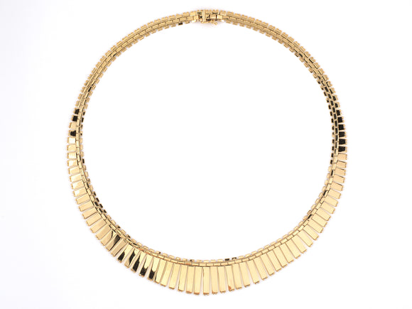 43325 - SOLD - Circa 1950 Gold Tapered Bib Necklace