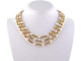 43360 - SOLD - Circa 2003 Bulgari Passo Doppio Gold Pearl Choker Necklace