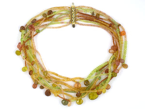 43378 - Nicholas Varney Gold Peridot Tourmaline Citrine Necklace