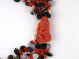 43384 - Gold Diamond Mother Of Pearl Coral Necklace