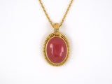 43399 - Gold Rhodochrosite Oval Pendant Necklace