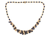 43415 - SOLD - Circa 1993 Gold Platinum Sapphire Diamond Oscar Heyman Cluster Necklace