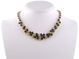 43415 - SOLD - Circa 1993 Gold Platinum Sapphire Diamond Oscar Heyman Cluster Necklace