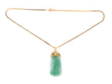 43419 - SOLD - Gold GIA Jadeite Drop Pendant Necklace