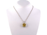 43439 - Platinum AGL Yellow Sapphire Diamond Pendant