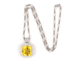 43439 - Platinum AGL Yellow Sapphire Diamond Pendant