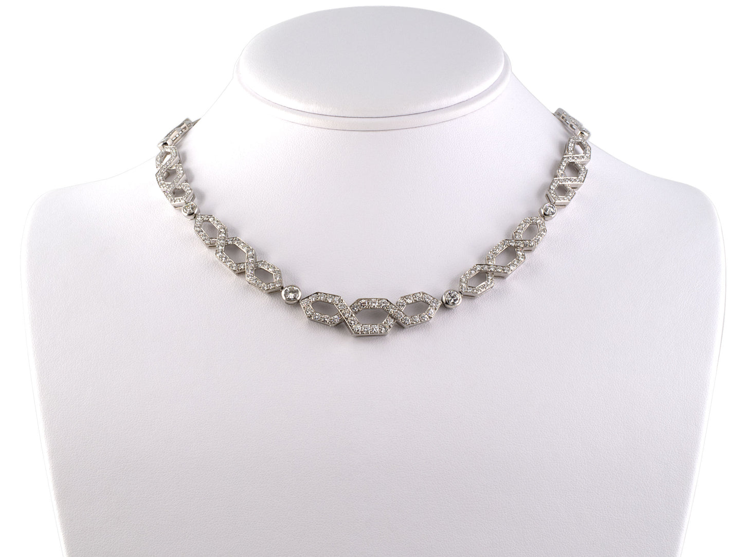 43444 - Webb Platinum Diamond Geometric Necklace