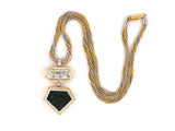 43474 - Gold Tourmaline GIA Diamond Drop Dangle Pendant Necklace