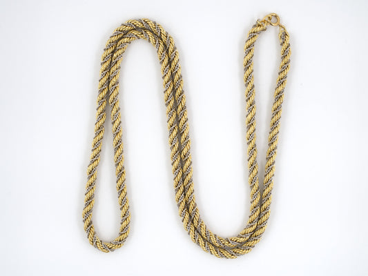 43481 - SOLD - Gold Twisted Rope Chain Necklace