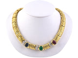 43491 - Cassis Gold Ruby Emerald Sapphire Diamond Necklace