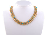 43503 - Circa 1950 Gold Turquoise Necklace