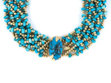 43546 - Gold Turquoise Bead Necklace