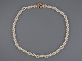 43571 - SOLD - Gold Ruby Diamond 2 Strand Pearl Necklace