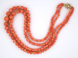 43574 - Victorian Gold Diamond Coral Necklace