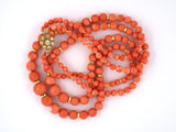 43574 - Victorian Gold Diamond Coral Necklace