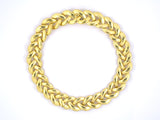 43583 - SOLD - De Vroomen Repousse Gold Woven Hammered Link Necklace