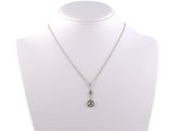 43584 - SOLD - Platinum Diamond Merry Widow Navette Shape Drop Pendant Necklace