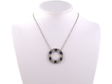 43611 - SOLD - Edwardian Platinum Sapphire Diamond Circle Pendant Necklace